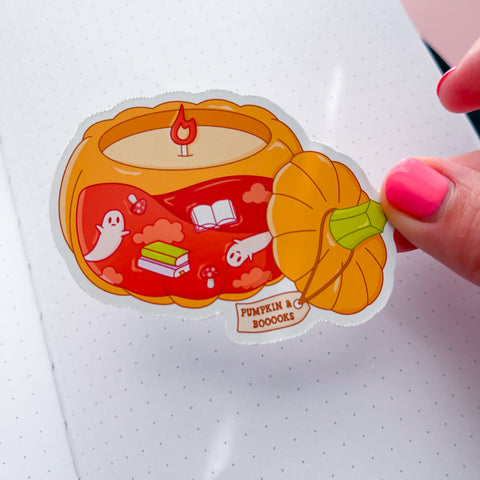 Pumpkin Candle Vinyl Die Cut Sticker