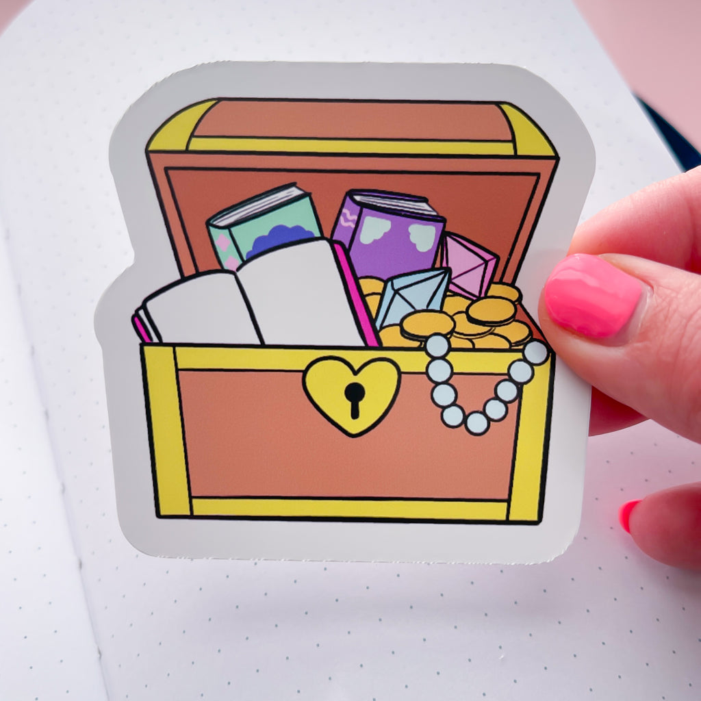 Bookish Treasure Vinyl Die Cut Sticker