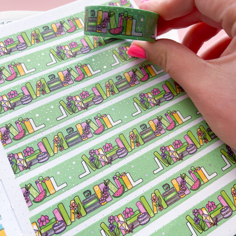 Holo Foil August 2025 Bookshelf Washi Tape (15mm)