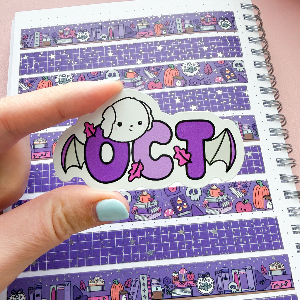 Oct (abbr) Bean Word Vinyl Die Cut Sticker