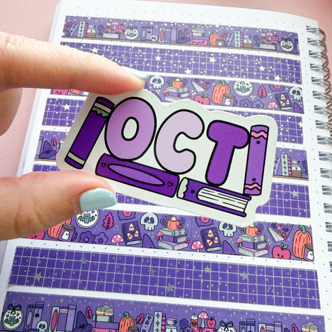 Oct (abbr) Bookish Word Vinyl Die Cut Sticker