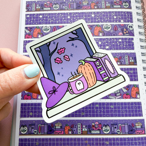 Spooky Purple Window Vinyl Die Cut Sticker