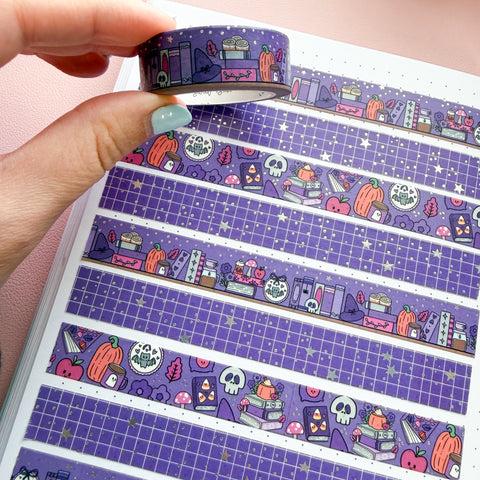 Holo Foil October 2026 Bookshelf Washi Tape (15mm)