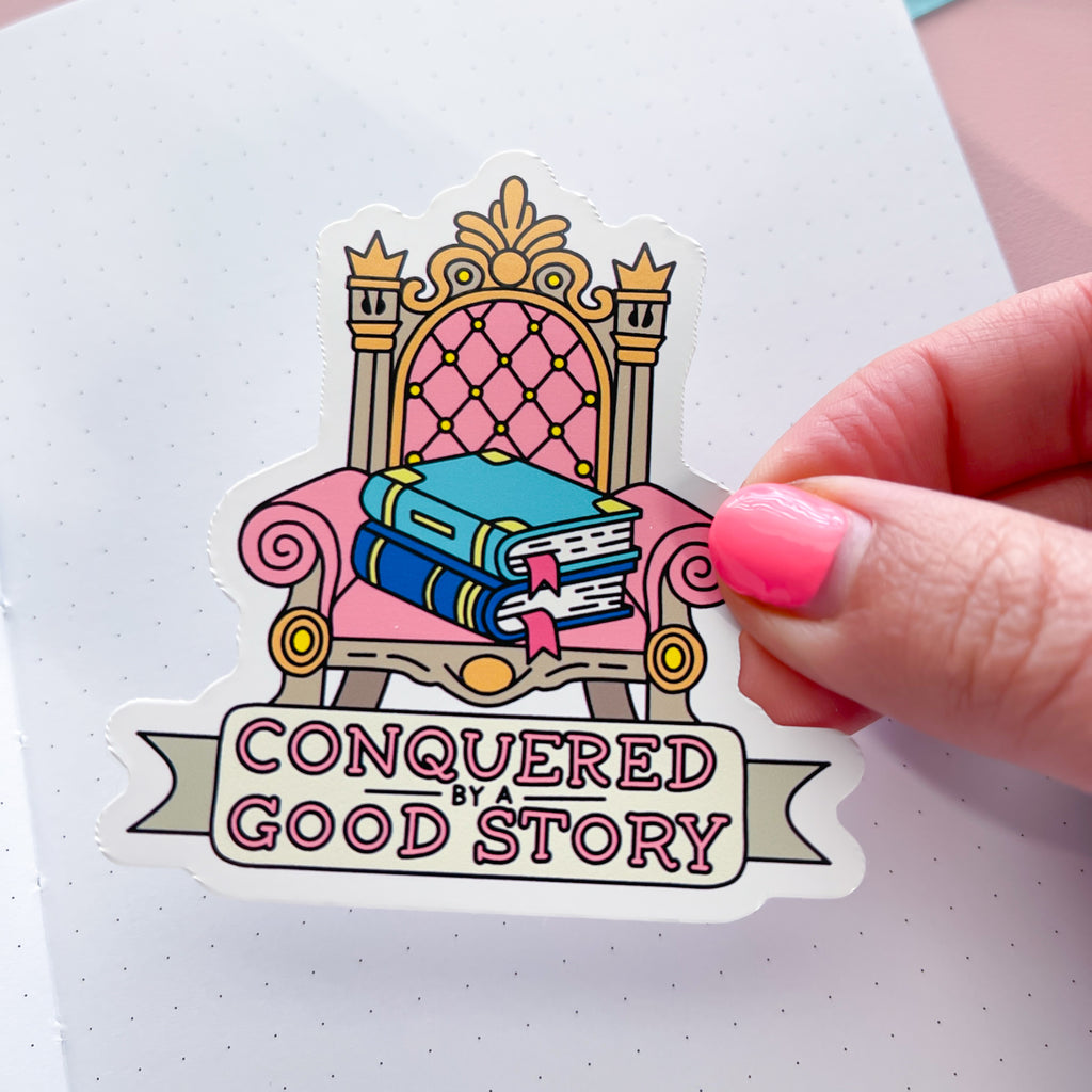 Conquered By Stories Vinyl Die Cut Sticker