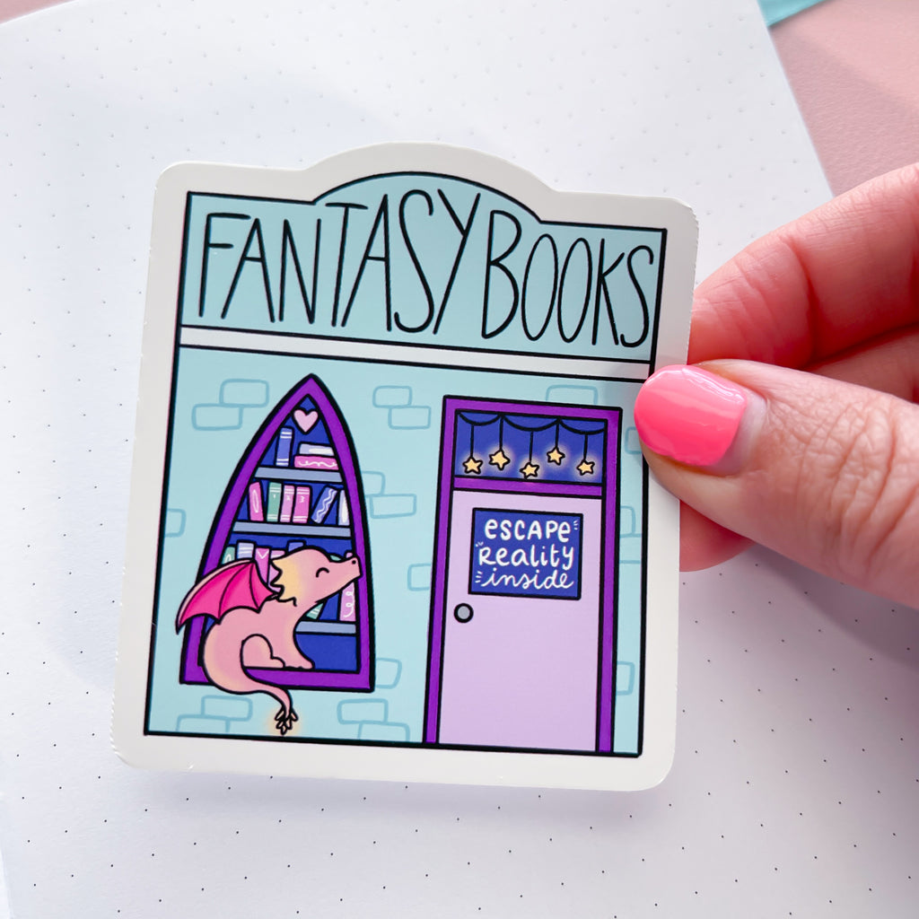 Dragon Bookshop Vinyl Die Cut Sticker