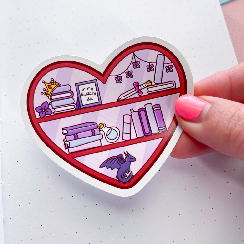 Fantasy Era Bookshelf Vinyl Die Cut Sticker