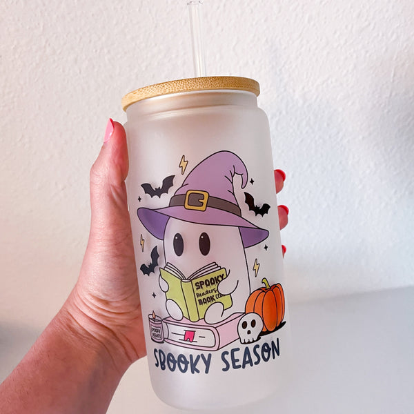 Ghosts Halloween Season 16 Oz Frosted Can Glass Cups