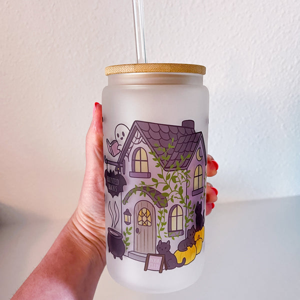 Ghosts Halloween Season 16 Oz Frosted Can Glass Cups