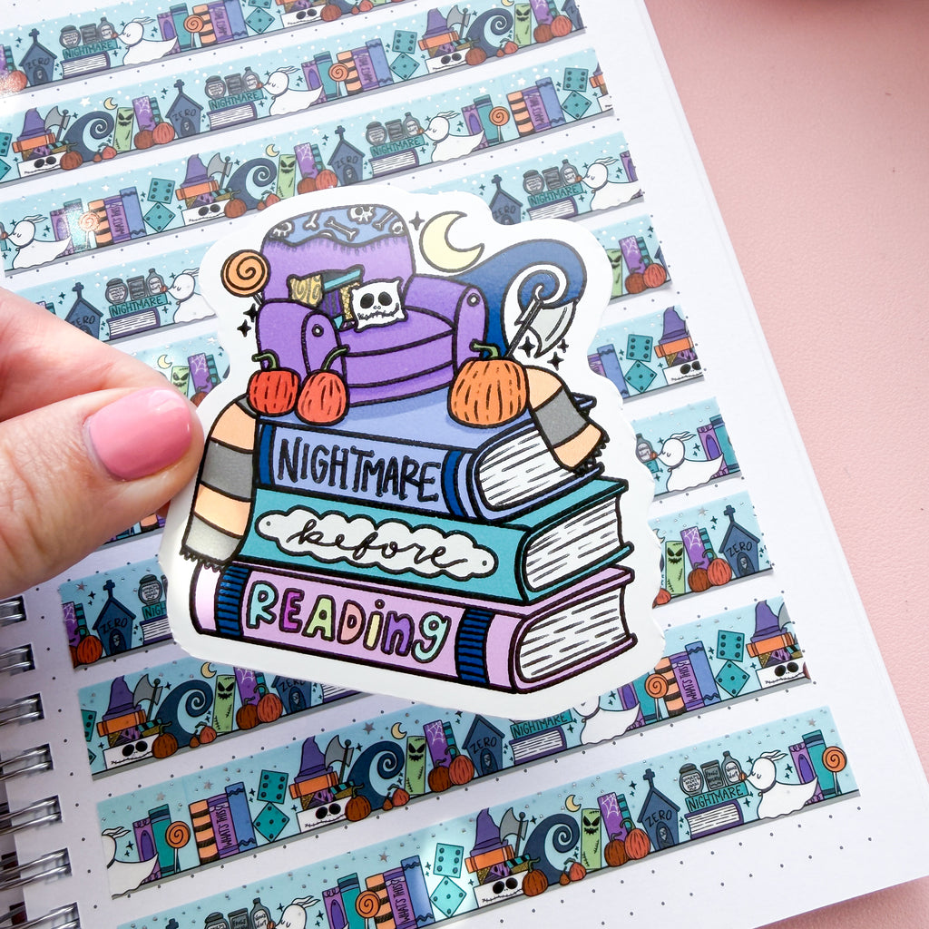 Nightmare Before Reading Vinyl Die Cut Sticker