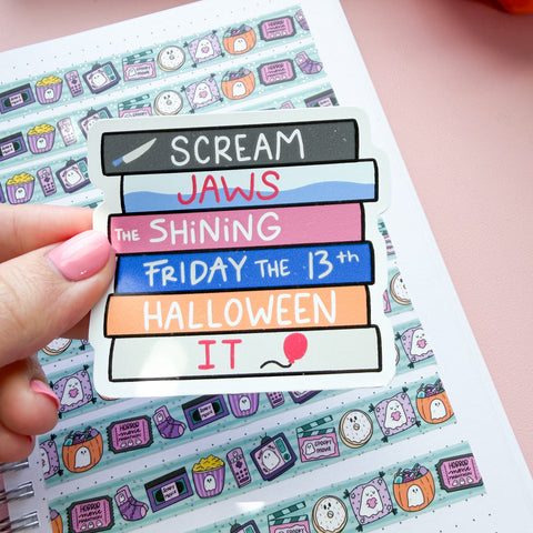 Scary Halloween Movies Vinyl Die Cut Sticker
