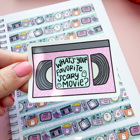 Scary Movie VHS Vinyl Die Cut Sticker