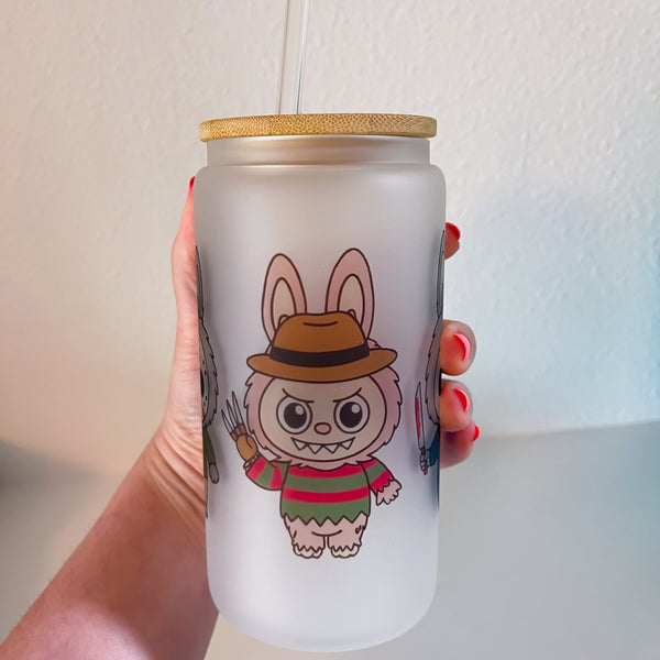 Lil Scary Monsters 16 Oz Frosted Can Glass Cup