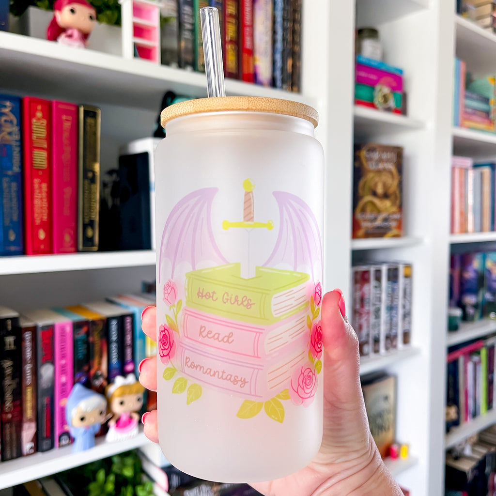 Romantasy Bookish Frosted Can Glass