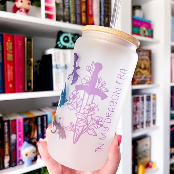 Dragon Era Fantasy Bookish Frosted Can Glass