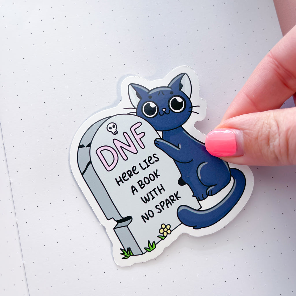 DNF Book Cat Vinyl Die Cut Sticker