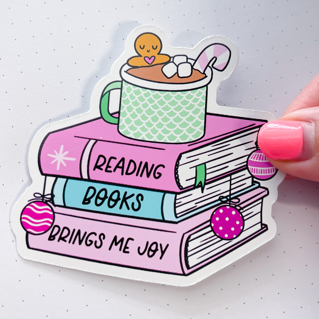 Christmas Joy Books Vinyl Die Cut Sticker