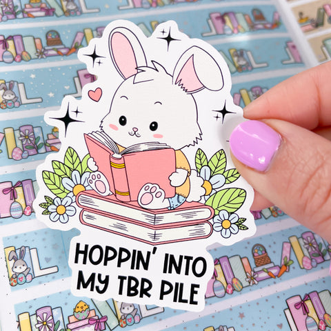 Bunny Hopping TBR Vinyl Die Cut Sticker
