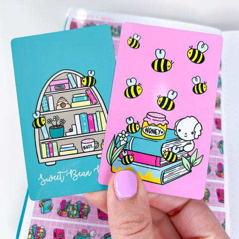 Bees + Books Washi Card
