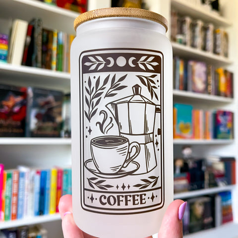 Coffee Tarot Frosted Can Glass