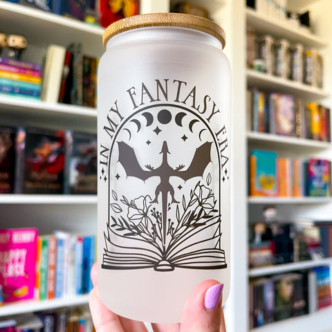 Fantasy Era Bookish Frosted Can Glass