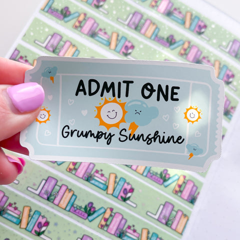 Grumpy Sunshine Ticket Vinyl Die Cut Sticker