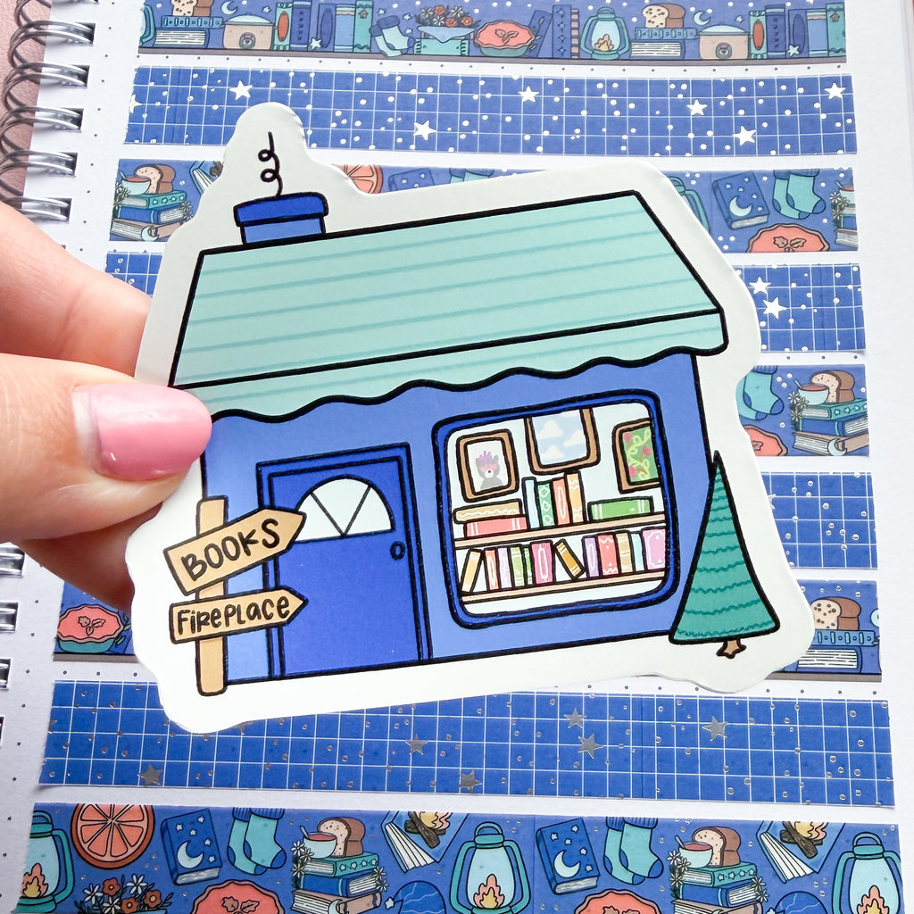 Navy Bookshop Vinyl Die Cut Sticker
