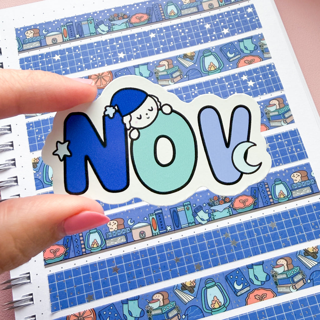 Nov (abbr) Bean Word Vinyl Die Cut Sticker