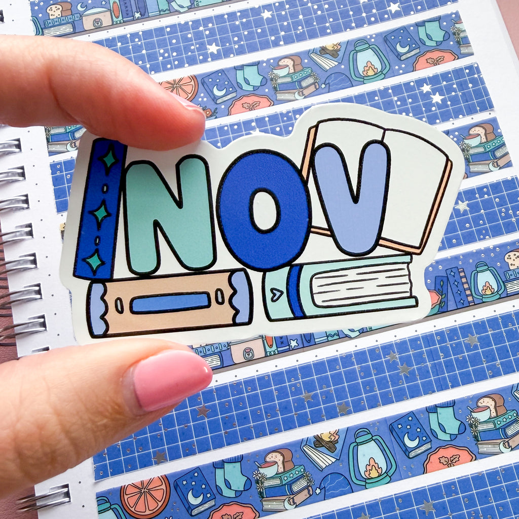 Nov (abbr) Bookish Word Vinyl Die Cut Sticker