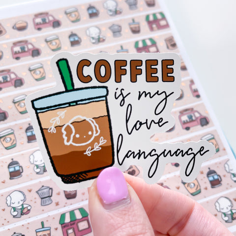 Coffee Love Language Vinyl Die Cut Sticker