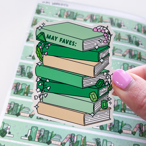 May Fave Books Vinyl Die Cut Sticker