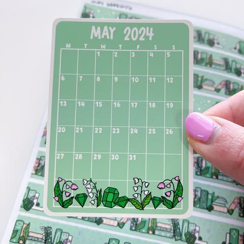 May 2024 Calendar Vinyl Die Cut Sticker