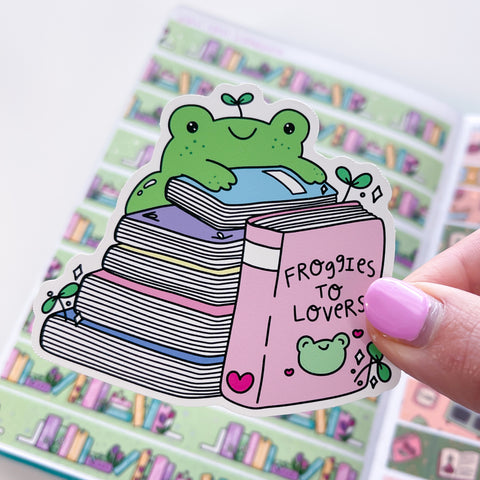 Froggies to Lovers Bookish Vinyl Die Cut Sticker