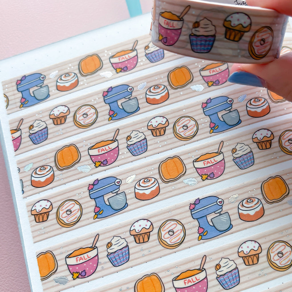 Holo Foil Fall Baking Washi Tape (15mm)