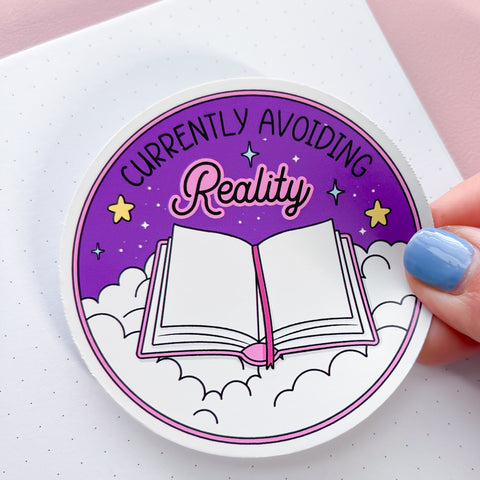 Avoiding Reality Bookish Vinyl Die Cut Sticker