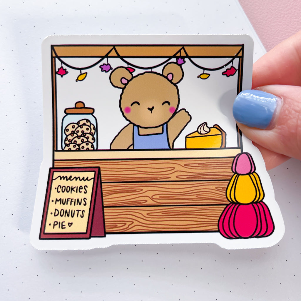 Baking Bear Vinyl Die Cut Sticker