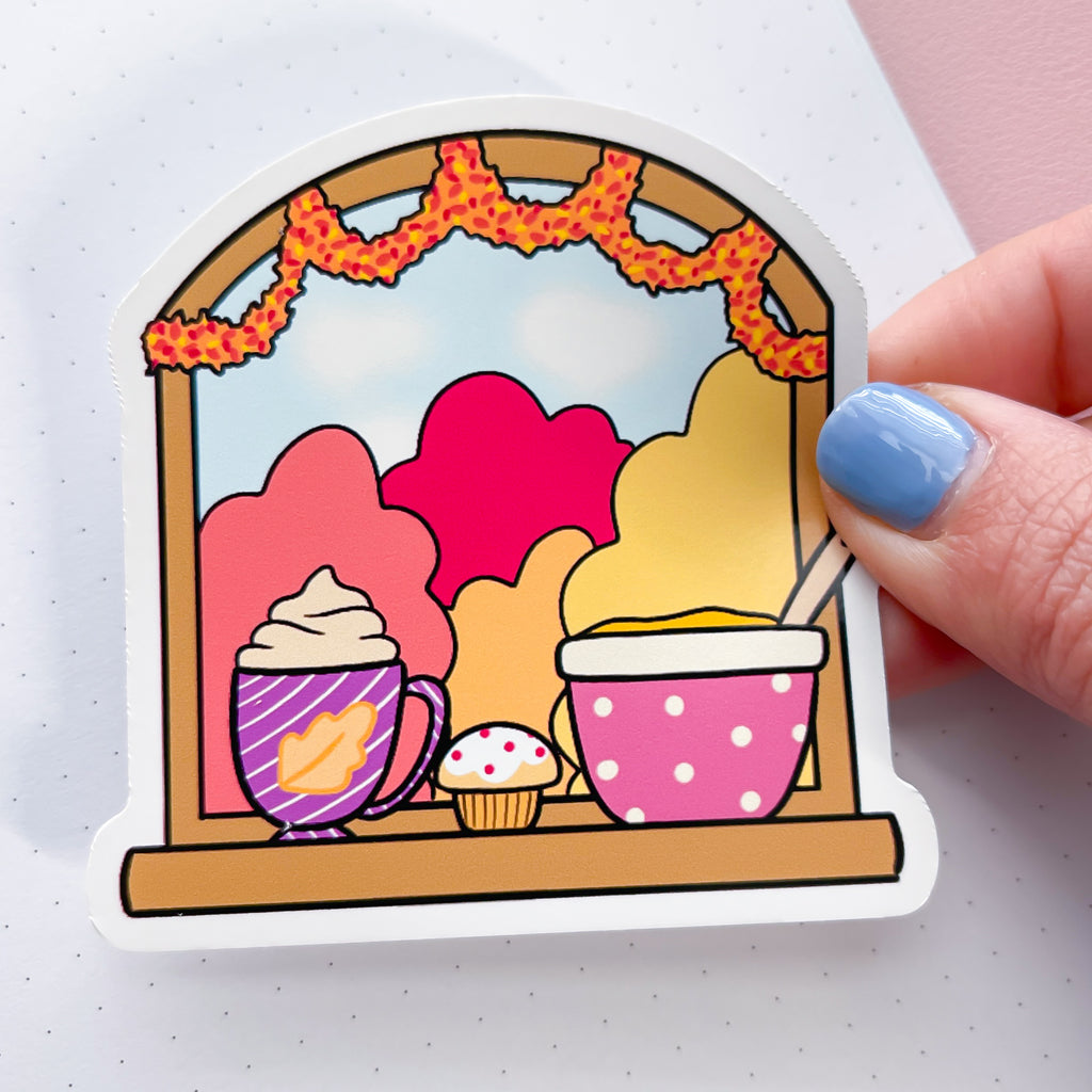Fall Baking Window Vinyl Die Cut Sticker