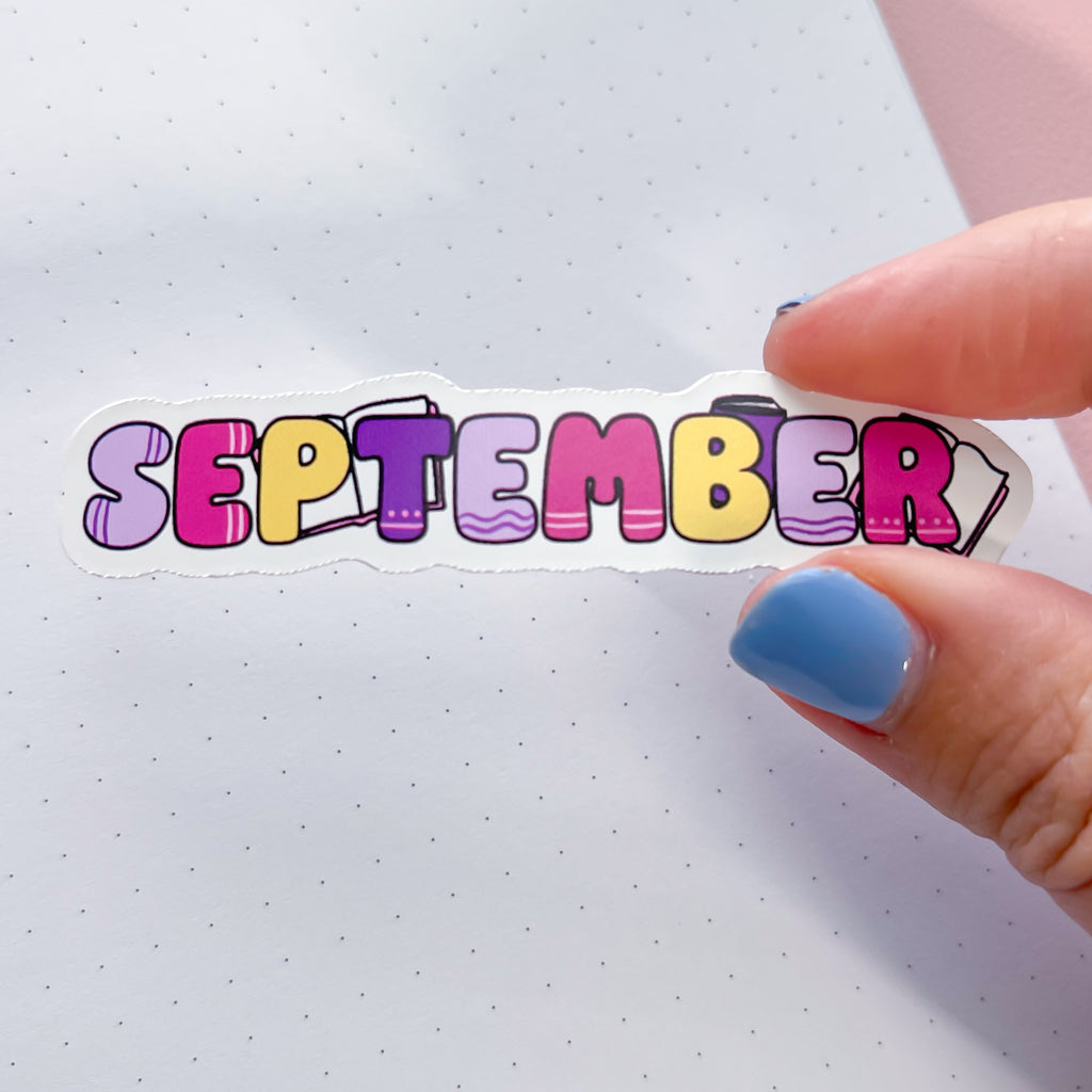 September Bookish Vinyl Die Cut Sticker