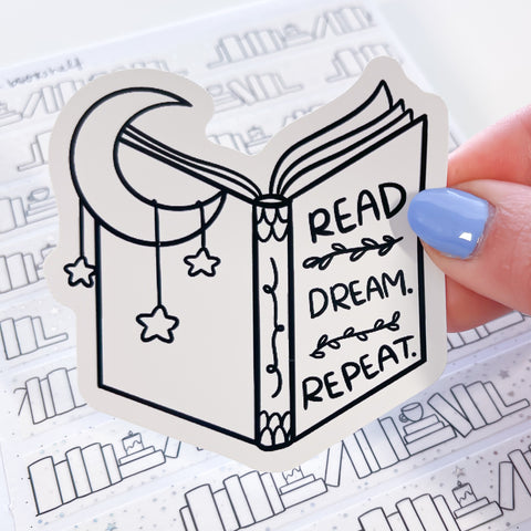 Read, Dream, Repeat Bookish Vinyl Die Cut Sticker