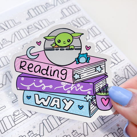 Reading Is The Way Book Stack Vinyl Die Cut Sticker