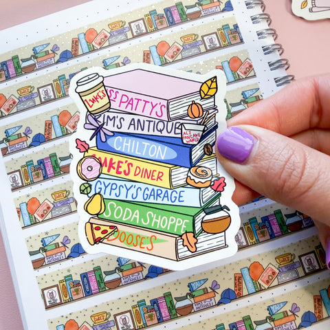 Gilmore Book Stack Vinyl Die Cut Sticker
