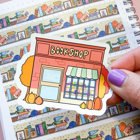 Hollow Town Bookshop Vinyl Die Cut Sticker