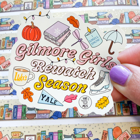 Gilmore Rewatch Season Vinyl Die Cut Sticker