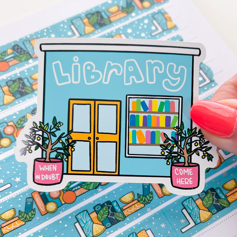 Lemon Library Vinyl Die Cut Sticker