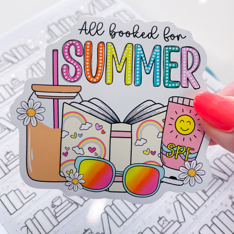 Summer Booked Up Vinyl Die Cut Sticker