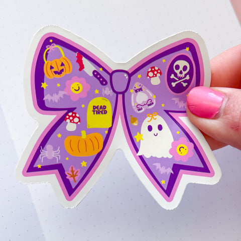 Halloween Bow Vinyl Die Cut Sticker