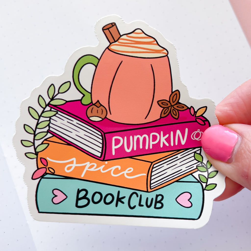 Pumpkin Spice Book Stack Vinyl Die Cut Sticker