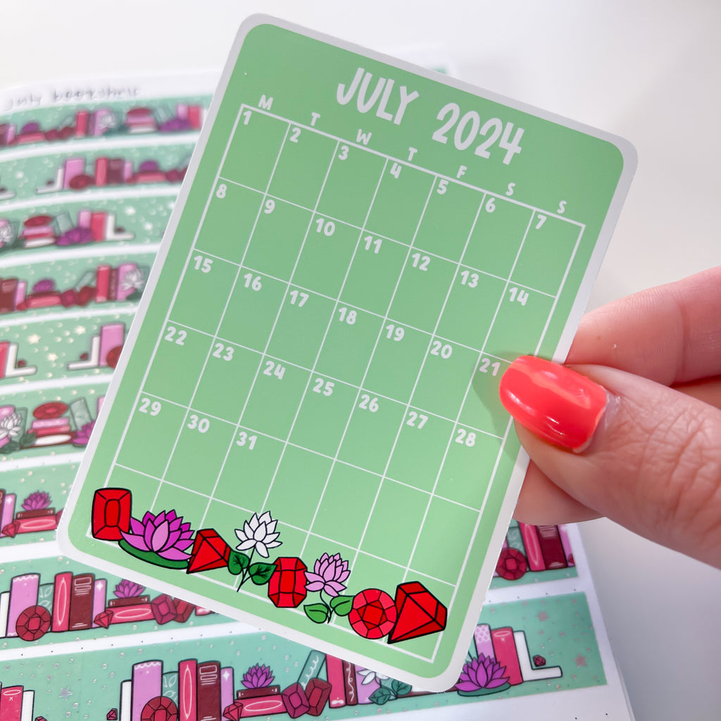 July 2024 Calendar Vinyl Die Cut Sticker