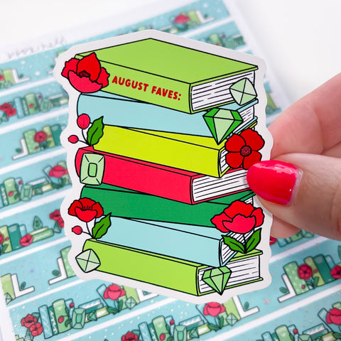 August Fave Books Vinyl Die Cut Sticker