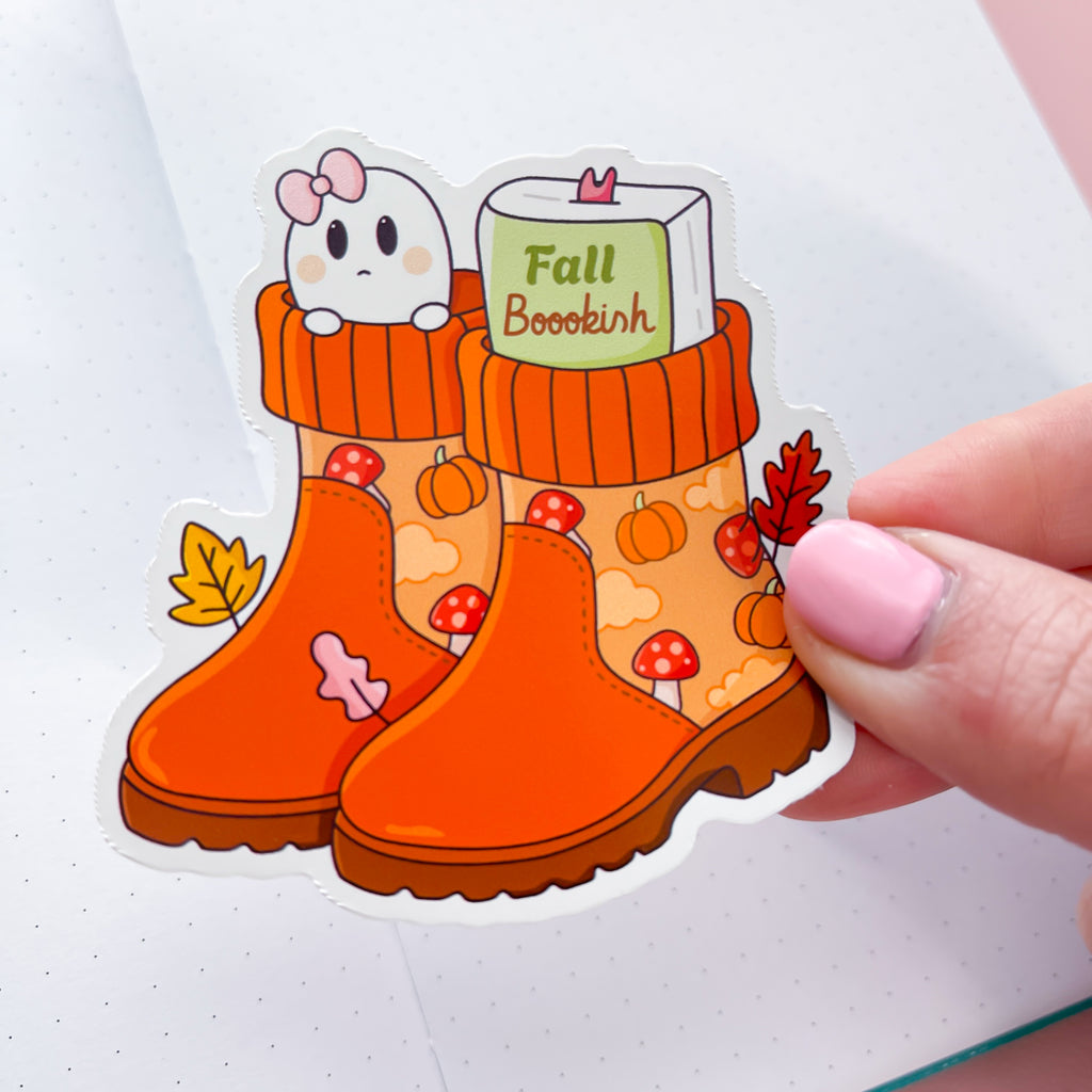 Fall Boots Vinyl Die Cut Sticker