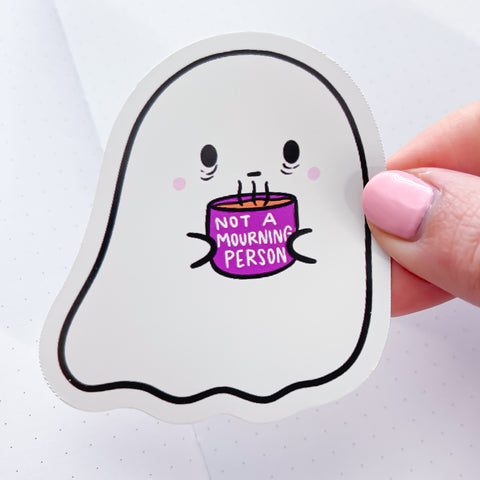 Mourning Person Ghost Vinyl Die Cut Sticker